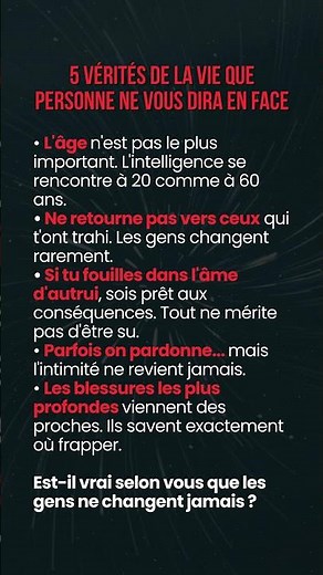 🧠 5 vérités sur la vie que personne n'ose dire #citations #motivation #citationsprofondes