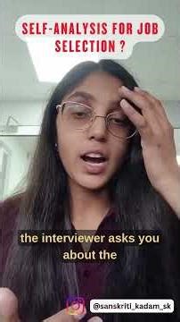 Self-Analysis for Job Selection? #jobs #career #selfanalysis #resumen #chatgpt #placementcourse