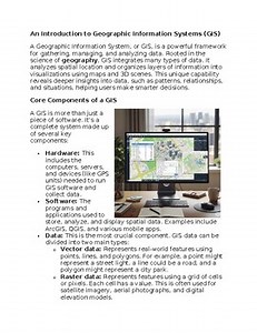 Geographic Information Systems in Science Worksheet for Sub-Plan & Homework