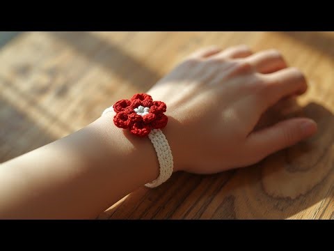 Beautiful Crochet Bracelet Pattern | Easy & Simple Crochet Flower Bracelet Tutorial for Beginners