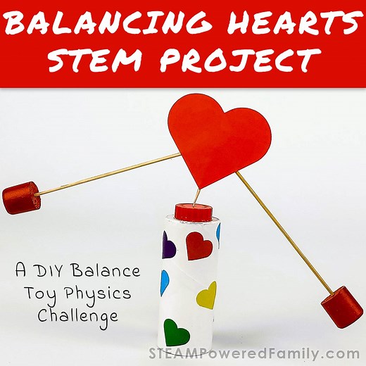 Balancing Hearts DIY Toy Project - Balance Toy STEM Craft