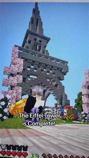 #Vie Eiffel Tower is Complete!! #building #fyp #survival #realm #Minecraft #bedrock