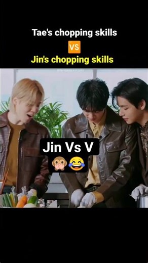 BTS Cooking Chaos: Jin vs V in the Kitchen! 🔪😂 #bts #shorts #v #jimin #jin #kpop