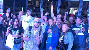 Raz B gives a shoutout to Monster Energy on the 'TMZ After Dark' tour