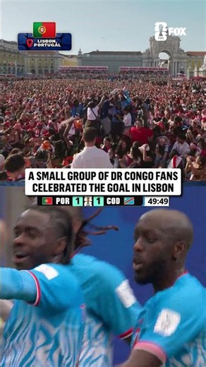 Look at these DR Congo fans celebrating in the middle of thousands of Portugal fans 🇨🇩