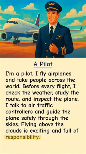 30K views · 853 reactions | I am a pilot - English reading & listening for kids  #Pilot #English #learnenglish | English for kids | Facebook