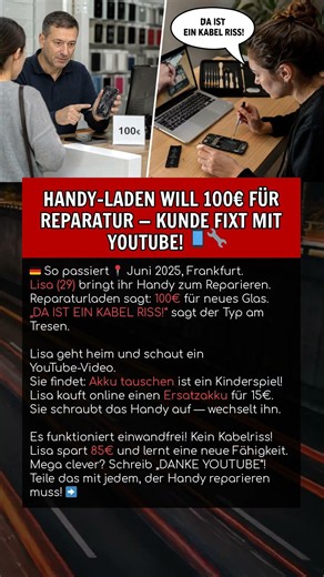 HANDY-LADEN WILL 100€ FÜR REPARATUR — KUNDE FIXT MIT YOUTUBE! 📱🔧