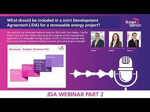 The Joint Development Agreement (JDA) Webinar Series: Part 2 – What should be included in a JDA?