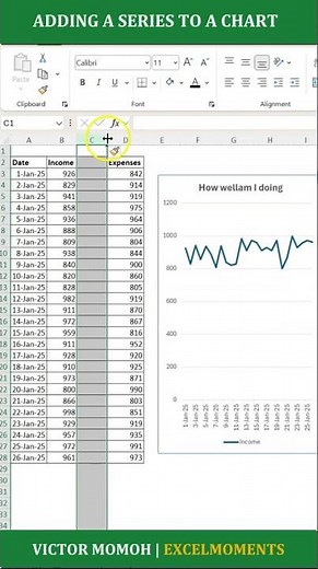 Add a second series to an Excel Chart #shorts