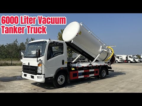 HOWO 4x2 6000 Liter Vacuum Tanker Truck for Sewer Cleaning
