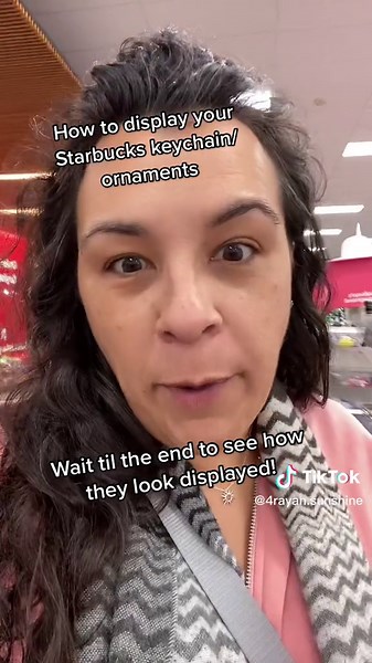 This is a clever way to display your keychains and ornaments! I picked up four. ##starbucks##starbuckskeychain##starbies##starbuckscollector##keychaindisplay##ministuddedcups##starbucksornaments##starbucksadventcalendar##targetfinds