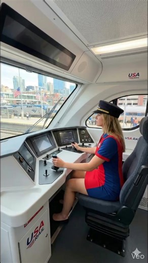 Female Train Engineer from USA 🇺🇸 in Action #train #railwaylife #trainlovers | Railvibe Studio