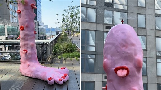 Phallic Art Sculpture That Squirts Water on Passersby Shocks Crowd in NYC