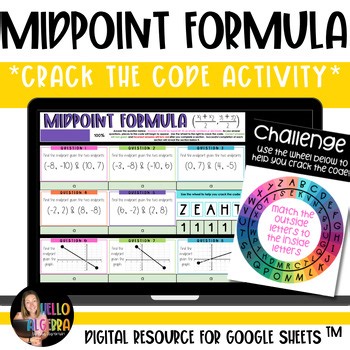 Geometry Midpoint Formula Digital Math Crack the Code Activity