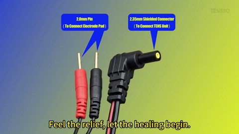 TENS Unit Replacement Lead Wires: 5 Pieces TENSSO 2.35mm Plug to 2mm Pin Electrodes Leads Wire for TENS 7000, for TENS 3000, for Accurelief and so on - 5 Pack