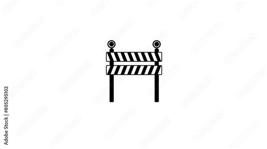 Road barrier logo icon animation, work icon, road barrier icon.