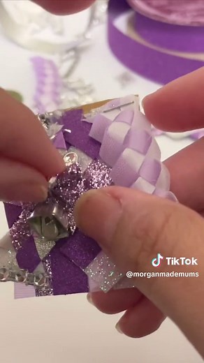 Its a texas thing. 😭💜 mini homecoming mums for my ears. 🤩 #morganmademums #homecoming #texascheck #earringslovers #hoco