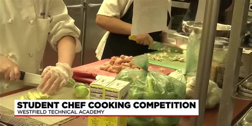 Westfield students taking part in cooking competition