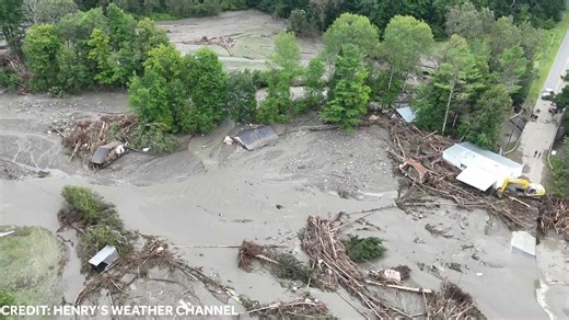 Drone video: See flooding damage in Lyndonville, St. Johnsbury