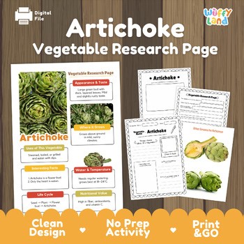 Artichoke Vegetable Research Project | Plant Science Activity | Edible Flowers