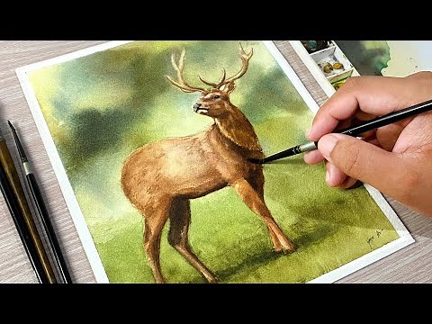 Painting a Deer in Watercolor