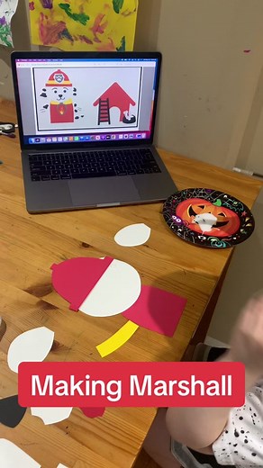Making Marshall… paw patrol puppet time with paper perfect craft kits! #marshall #pawpatrol #adventure #dogs #papercrafts #paperperfect #puppets #puppetcrafts #craftsforkids @Mjcubed kids
