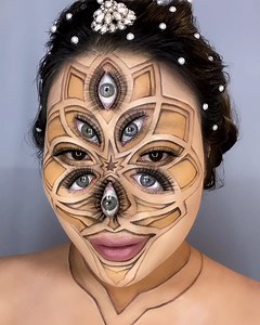 11K views · 4.3K reactions | Optical illusion, come to life. Who else can't look away? @mimles might just break the internet in the best Halloween makeup we've ever seen, featuring coloured contact lenses from Clearly. https://bit.ly/3B2y314 | Clearly | Facebook
