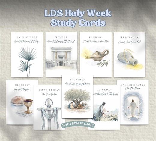 LDS Holy Week Devotional Cards | Easter Scripture & Reflection Cards, LDS Family Holy Week, Printable Easter Devotional, Holy Week Countdown - Etsy
