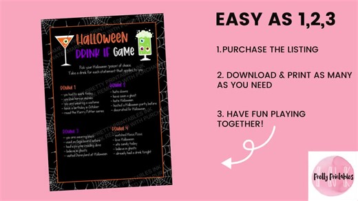 Adult Halloween Party Game: Drink If Activity (digital Download, PDF) - Etsy