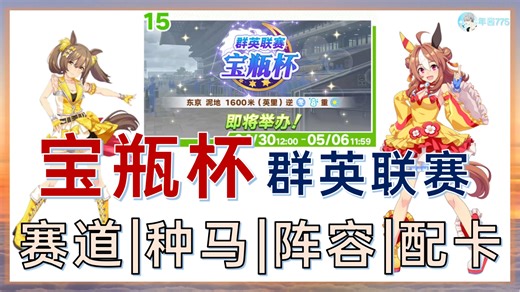 【闪耀优俊少女】偶像杯第6期大赛|宝瓶杯群英联赛|泥地东京1600|赛道|种马|阵容|配卡|指南