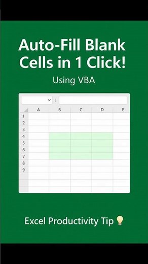 Instantly Fill Blank Cells! ⚡One-Click Excel VBA Trick You Must Try #excel #vba #exceltips