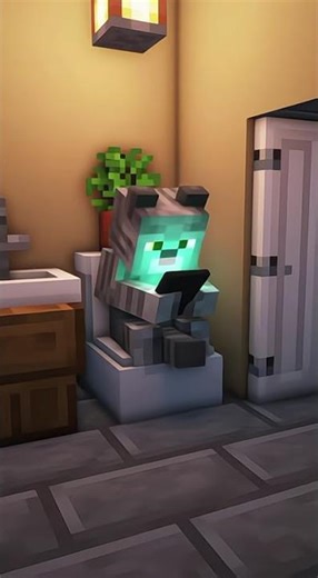 Minecraft cat is peeing. #minecraft #shorts #animation