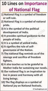 10 Lines on Importance of National Flag for Children and Students of Class 1, 2, 3, 4, 5, 6