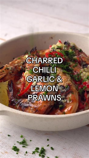 BBQ Grilled Prawns with Garlic, Lemon & Chili