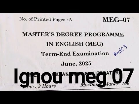 IGNOU PAPER MEG 07 FULL EXPLANATION #important 2025#previousyearquestions