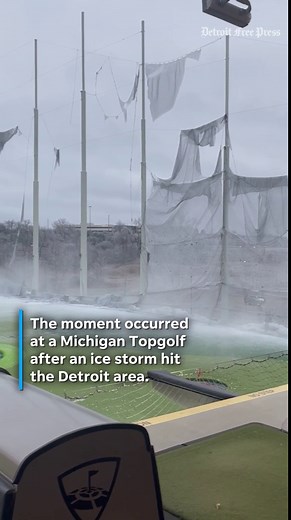 Watch large net collapse at Topgolf in Auburn Hills after ice storm