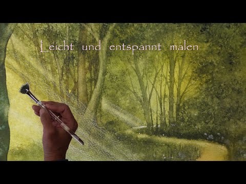 Sonnenstrahlen im Wald - loose watercolor - MALEN mit Kerstin