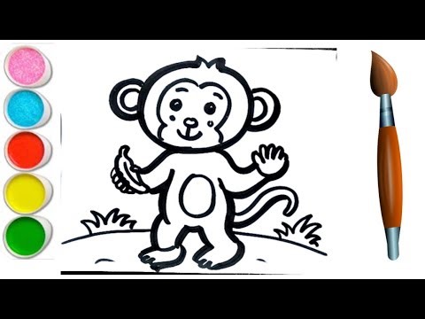 How to draw monkey step by step for beginner | Monkey drawing for kids | Coloring Painting |