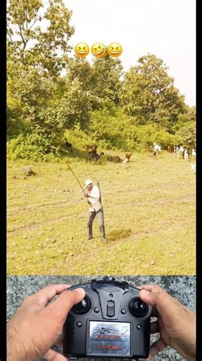Drone prank with villagers 😜😁।। drone prank gone wrong#shortsfeed#trending#prank
