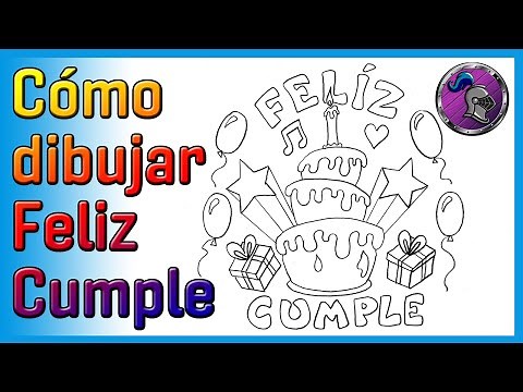 🎂Cómo dibujar FELIZ CUMPLEAÑOS 🎂How to draw HAPPY BIRTHDAY✏️😀