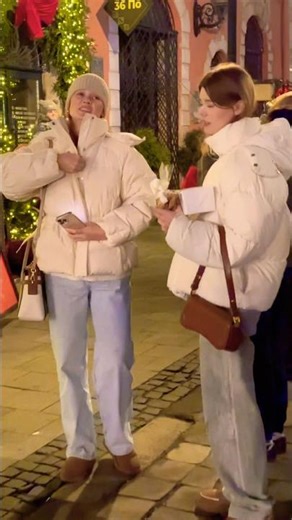 Girls at a photo shoot. Lviv winter, fashion. #lvivsquare