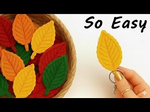 How to Crochet for Beginners 🍃 I Made A Cute Leaf Keychain With Crochet