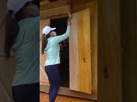 EP_12 Technique Polish And Spray Painted Whole Wooden House, BUILD LOG CABIN