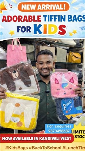 Kids tiffin bags #bag #kids #kidsfun #school
