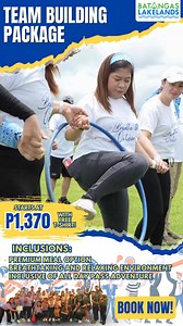 STRENGTHEN CONNECTIONS WITH A TEAM GETAWAY! Discover a refreshing way to bond with your team at Batangas Lakelands. Experience meaningful moments, build stronger connections, and enjoy the outdoors together. 🌿 🎯 THRILLING ACTIVITIES: 🚴‍♀️ Biking |🚶‍♂️ Nature Walk | 🏹 Archery | 🥎 Pickleball | 🎲 Giant Jengga | 🚁 Helitour | 🔫 Airsoft | 🏐 Volleyball | ⚡ Zipline | 🏀 Basketball | ⚽️ Football/Futsal | 🐟 Koi Feeding | 🪁 Kite Flying | 🧗‍♂️ Rappelling | 🧗‍♂️ Wall Climbing | 🐎 Kalesa Ride |