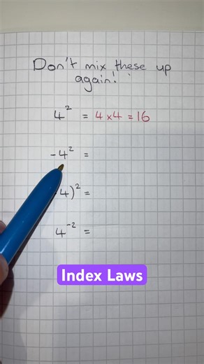 Basic Index rules students always confuse #maths #revision #gcse #powers