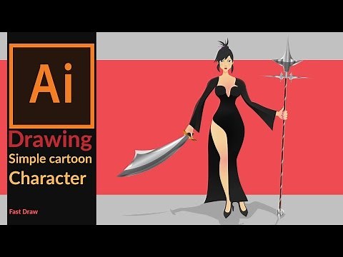 Drawing a simple 2D cartoon game character in adobe illustrator - Fast draw