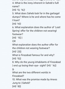 Questions on the story "Lost Spring" by Anees JungWhat is the... | Filo