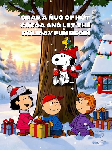 Winter wonderland with the Peanuts gang! Time for hot cocoa and Christmas cheer. 🎄☕ | Holiday Magic