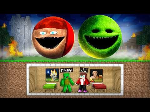 How JJ and Mikey BUILT Underground BUNKER from MOON WAKES UP in Minecraft Challenge - Maizen